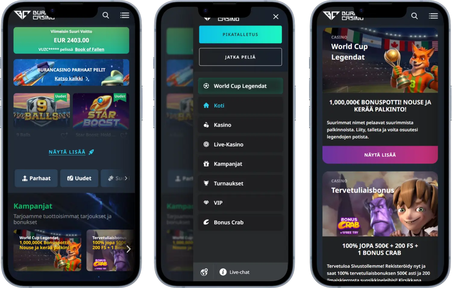Buran Casino Mobiilissa