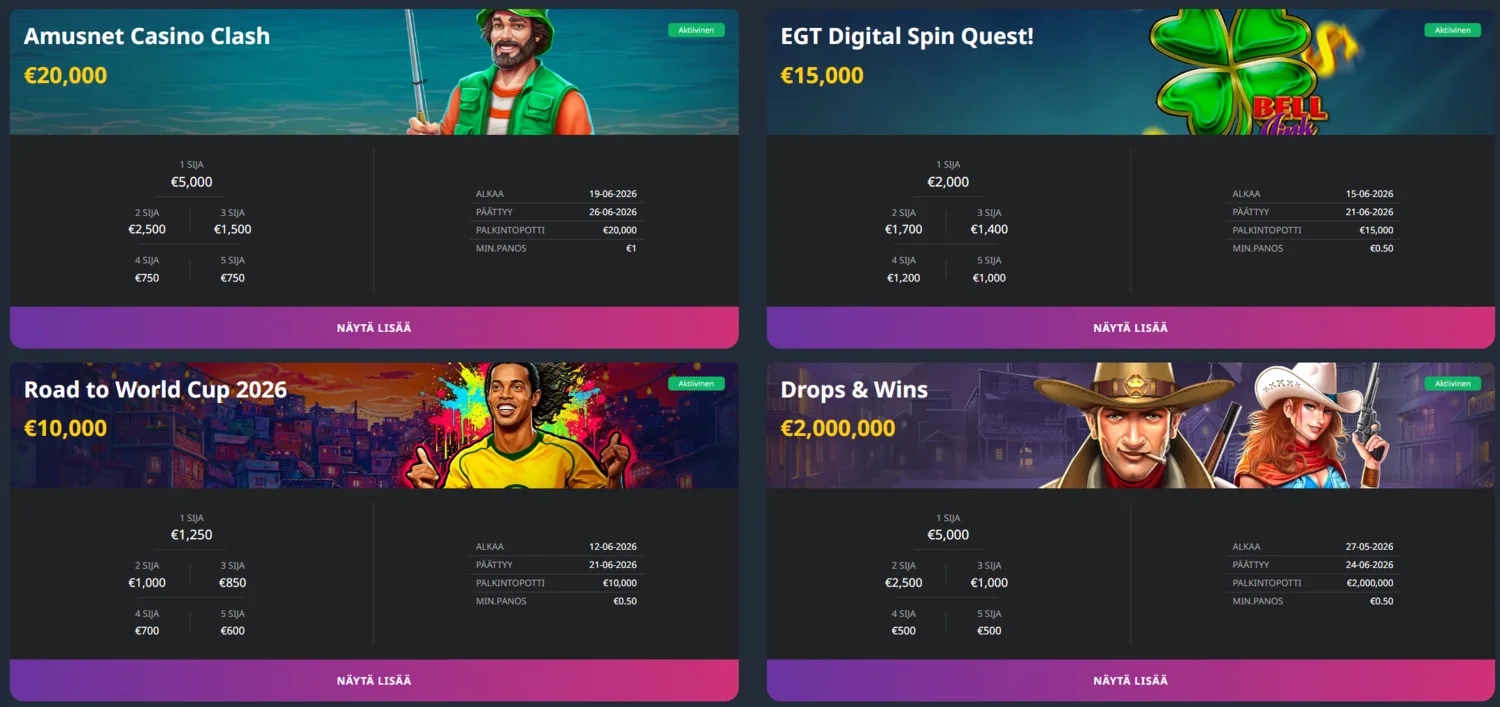 Buran Casino Turnaukset